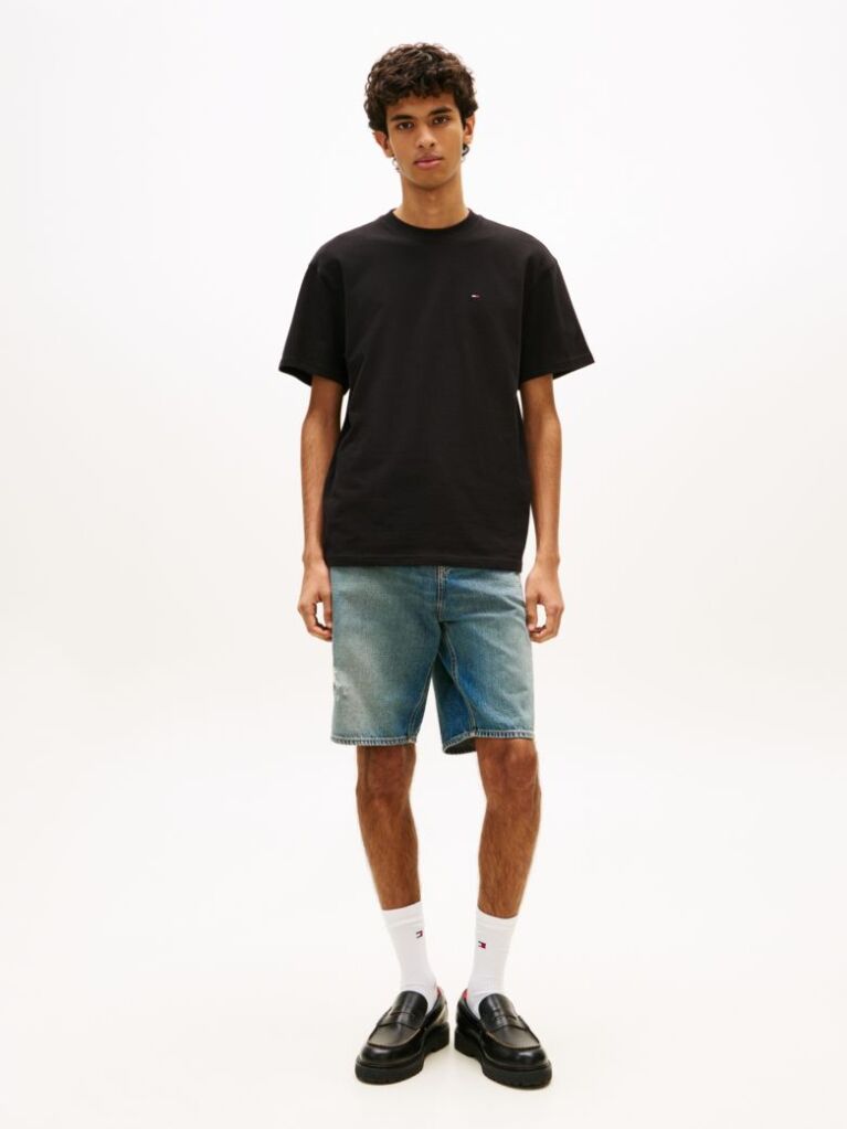 Black Tommy Flag Relaxed T-Shirt  Men