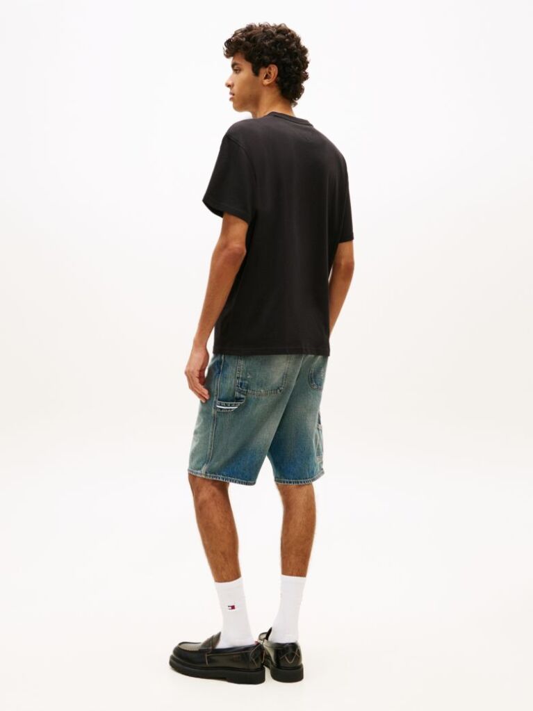 Black Tommy Flag Relaxed T-Shirt  Men