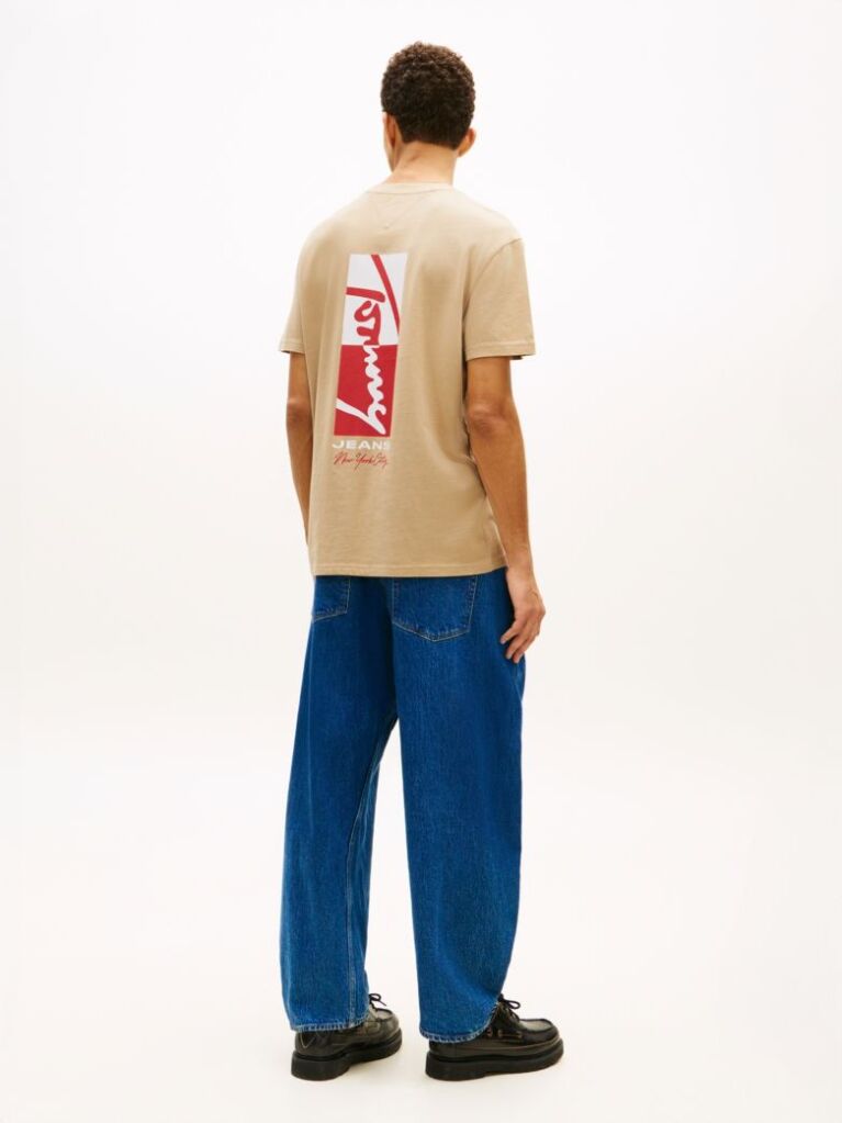 Καφέ T-Shirt Με Κλασική Λαιμόκοψη Και Signature Κεντητό Λογότυπο  Άνδρες