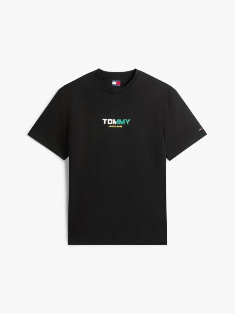 Μαύρο T-Shirt Σε Άνετη Γραμμή Με Λογότυπο Στην Πλάτη  Άνδρες