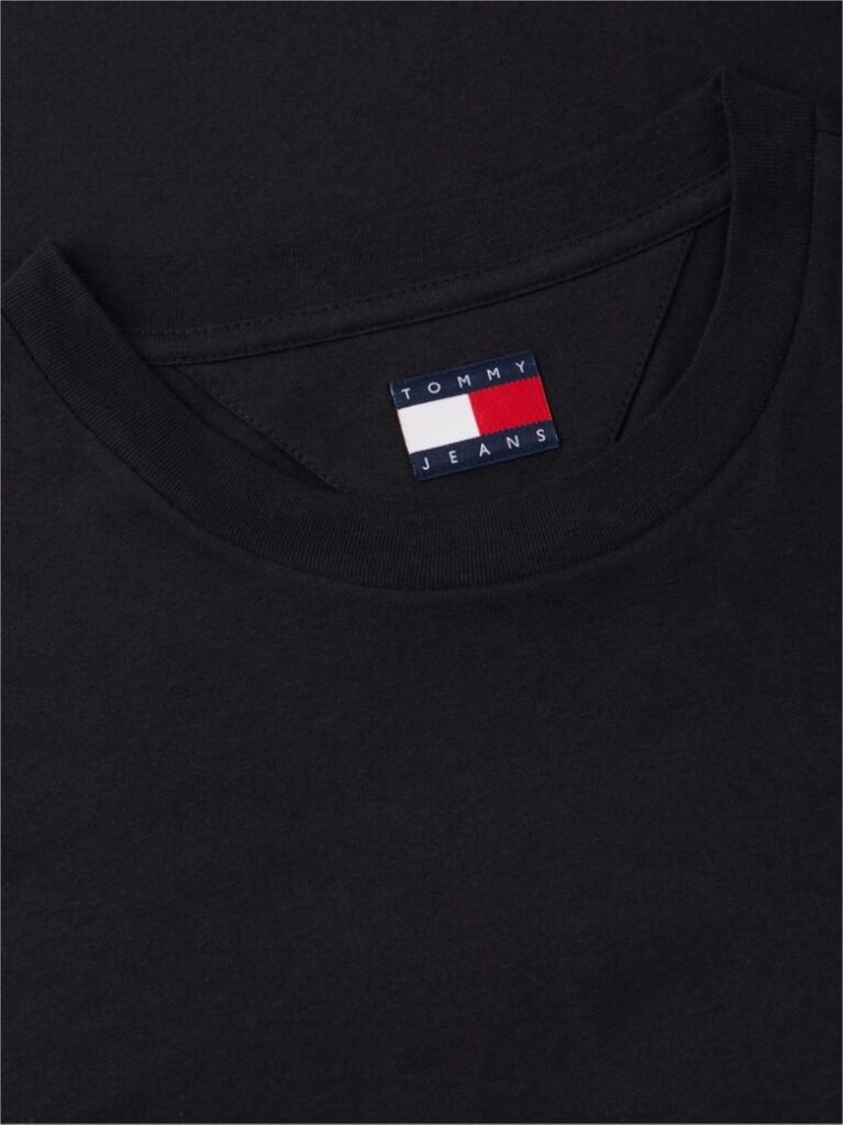 Μαύρο Slim Βαμβακερό T-Shirt Με Signature Λογότυπο  Άνδρες