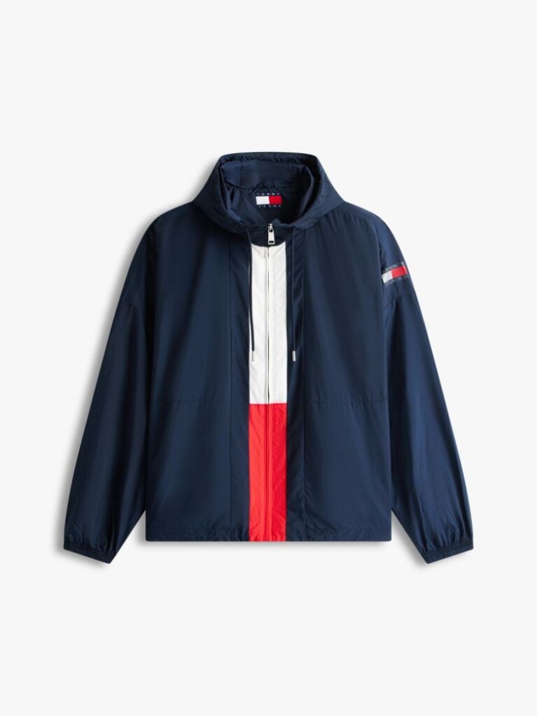 Μπλε Oversized Αδιάβροχο Αντιανεμικό Τζάκετ Chicago Με Colour-Blocked Σχέδιο  Άνδρες