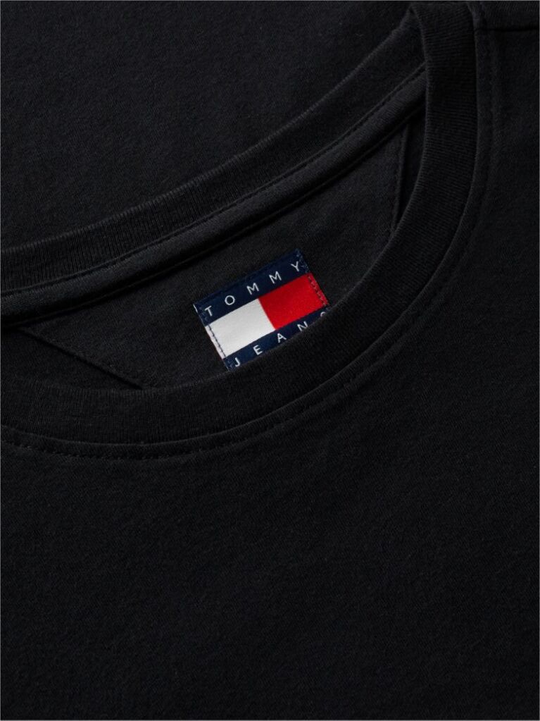 Μαύρο T-Shirt Με Κλασική Λαιμόκοψη Και Κεντητό Σημαιάκι  Γυναίκες