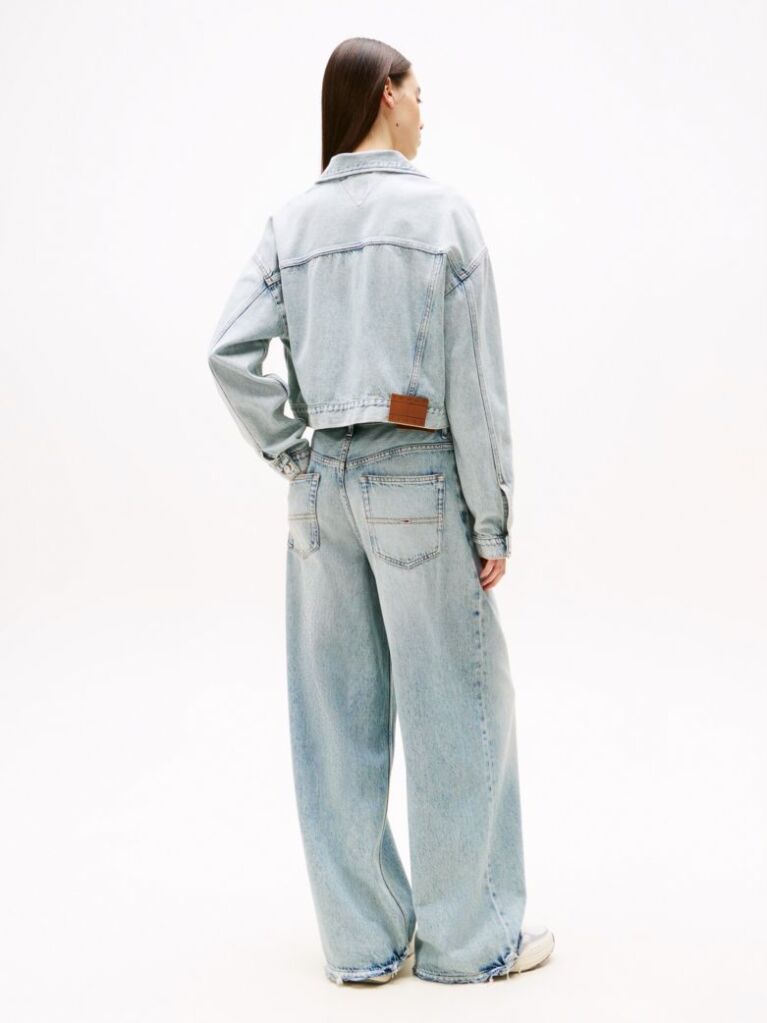 Denim Oversized Cropped Denim Trucker Τζάκετ  Γυναίκες
