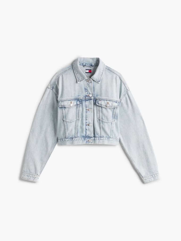 Denim Oversized Cropped Denim Trucker Τζάκετ  Γυναίκες