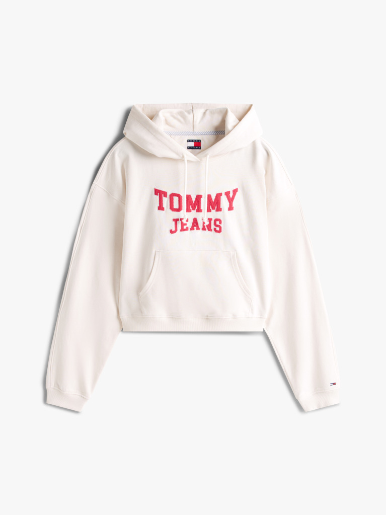 Άσπρο Varsity Hoody Σε Boxy Γραμμή Με Appliqué Λογότυπο  Γυναίκες