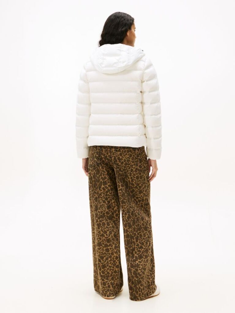 Beige Hooded Down Puffer Jacket  Women