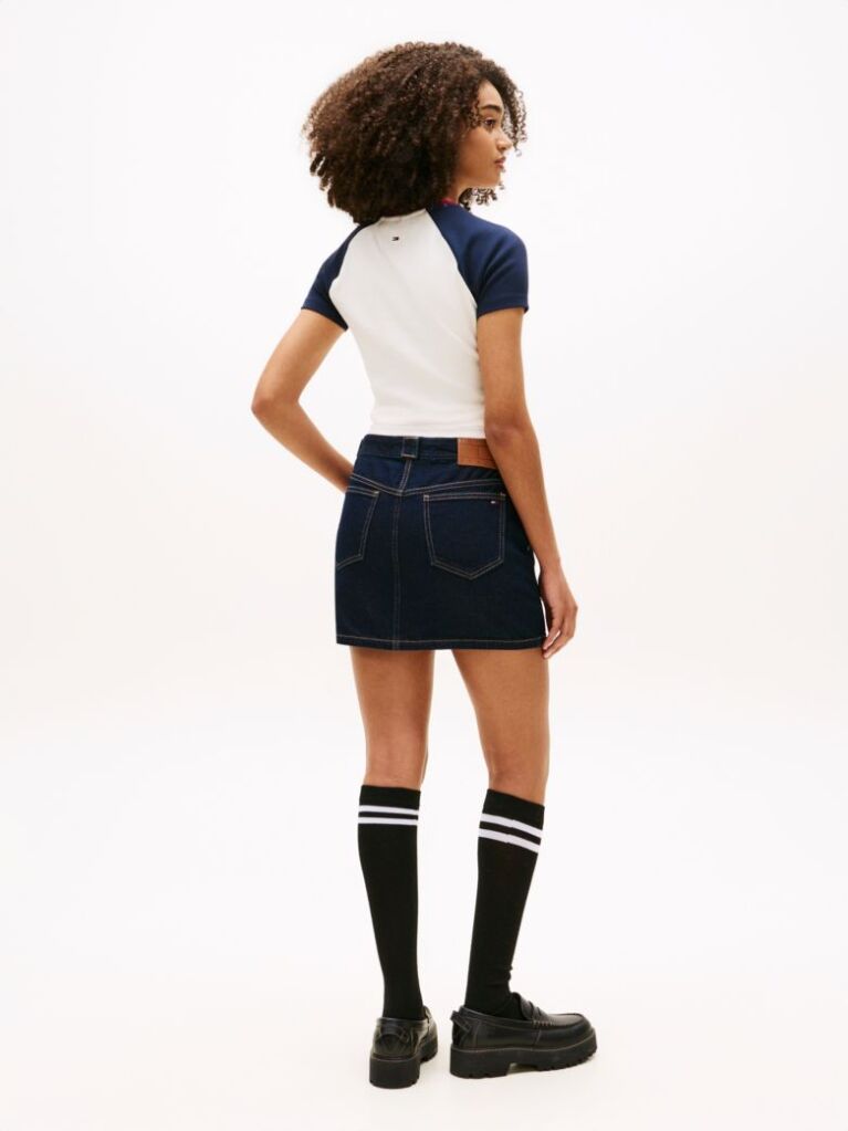 Denim Denim Ίσια Μίνι Φούστα Με Κεντητό Σημαιάκι  Γυναίκες