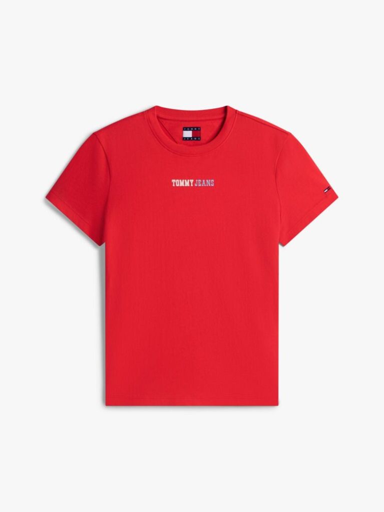 Κόκκινο T-Shirt Με Λογότυπο Και Κλασική Λαιμόκοψη  Γυναίκες