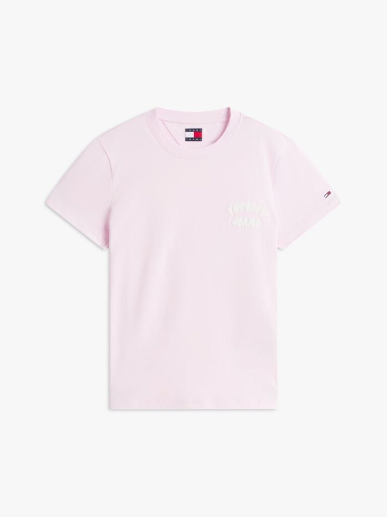 Ροζ T-Shirt Με Bubble Λογότυπο Και Κλασική Λαιμόκοψη  Γυναίκες
