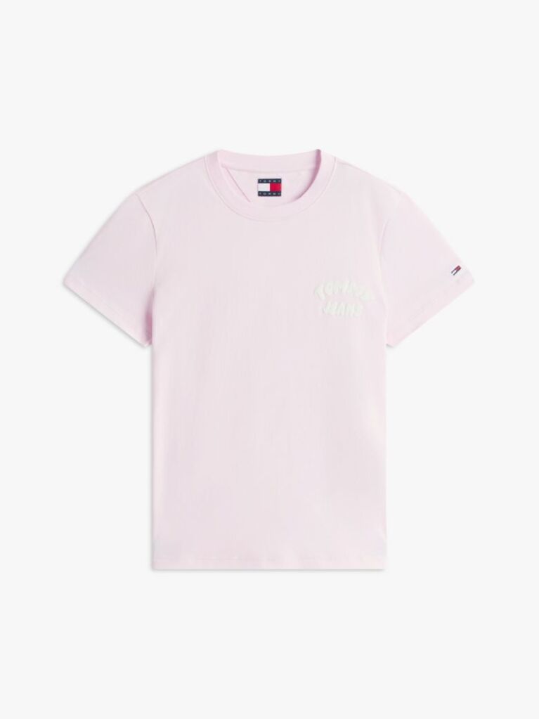 Ροζ T-Shirt Με Bubble Λογότυπο Και Κλασική Λαιμόκοψη  Γυναίκες