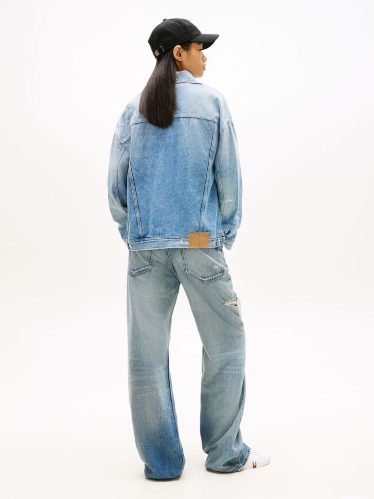 Denim Distressed Oversized Denim Trucker Jacket  Women