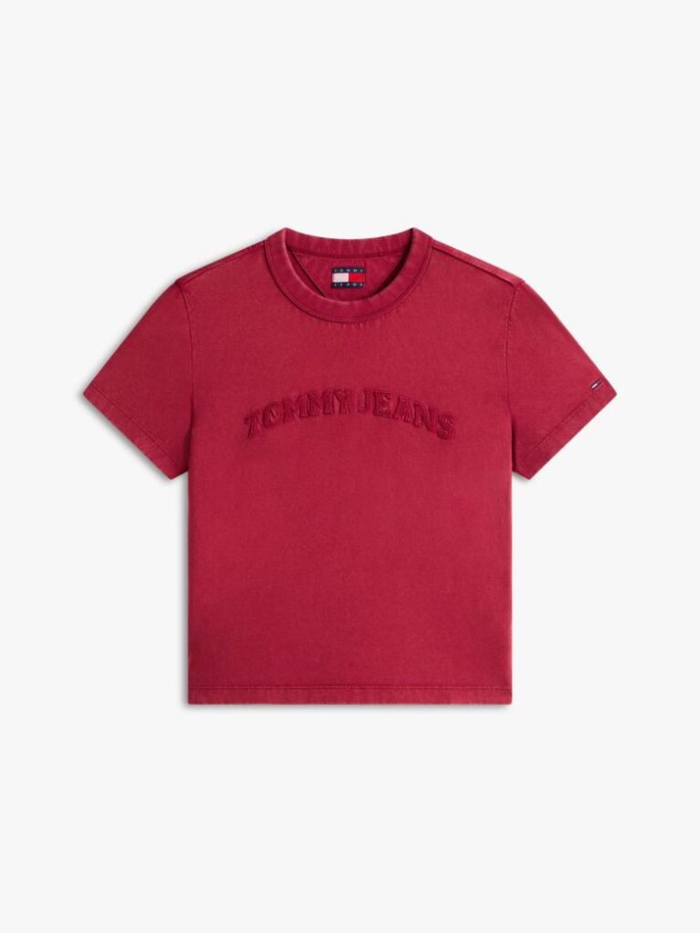 Ροζ T-Shirt Σε Κανονική Γραμμή Με Tonal Λογότυπο  Γυναίκες