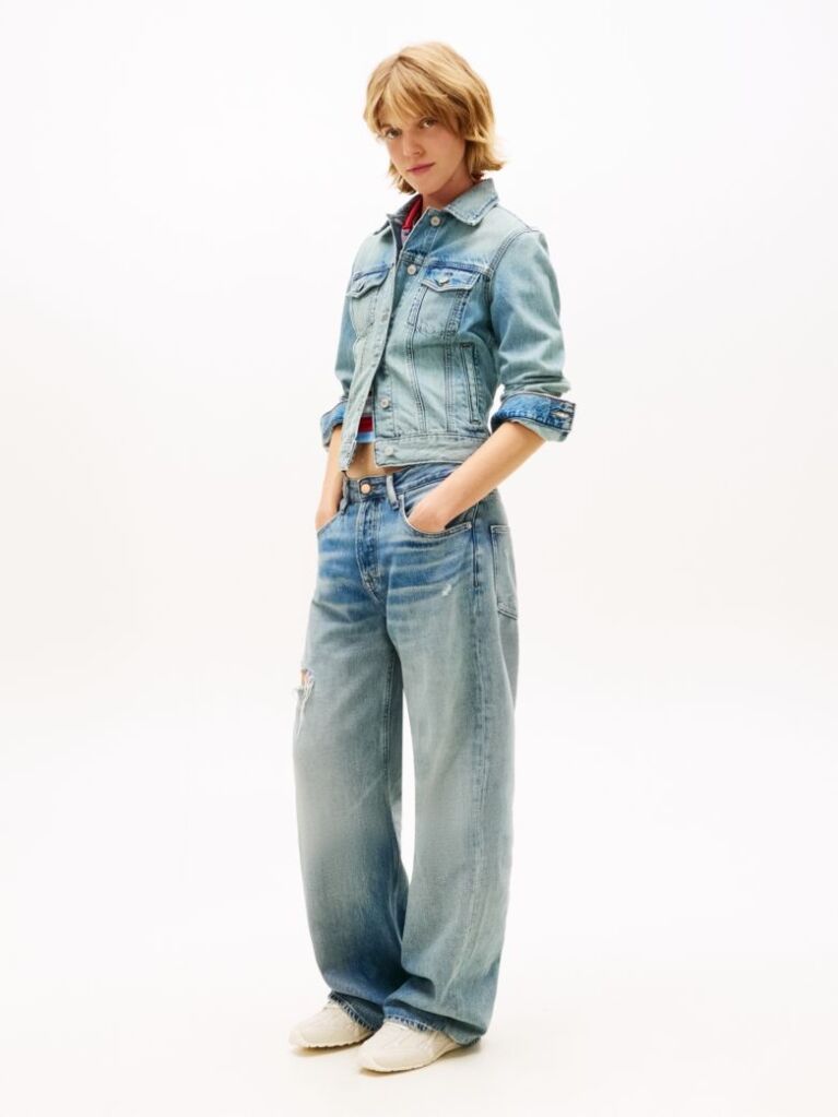 Denim Άνετο Denim Τζάκετ Με Ξεθωριασμένο Φινίρισμα  Γυναίκες