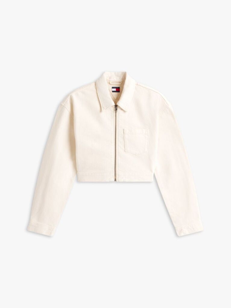 Denim Zip-Thru Cropped Denim Jacket  Women