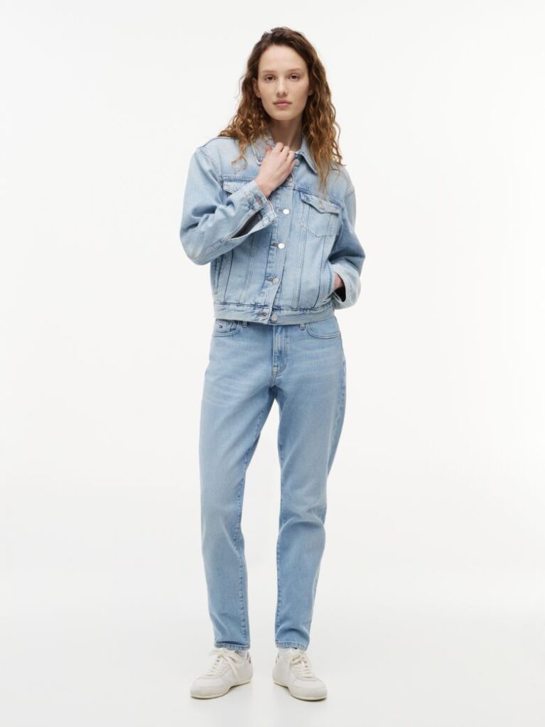 Denim Slim Τζιν Με Κανονική Μέση Και Κεντητό Σημαιάκι  Γυναίκες