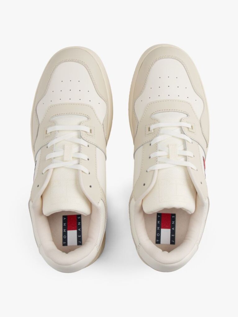 Άσπρο Essential Ρετρό Δερμάτινα Sneakers Basketball  Άνδρες