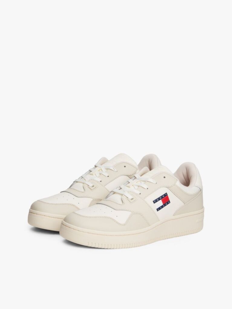 Άσπρο Essential Ρετρό Δερμάτινα Sneakers Basketball  Άνδρες
