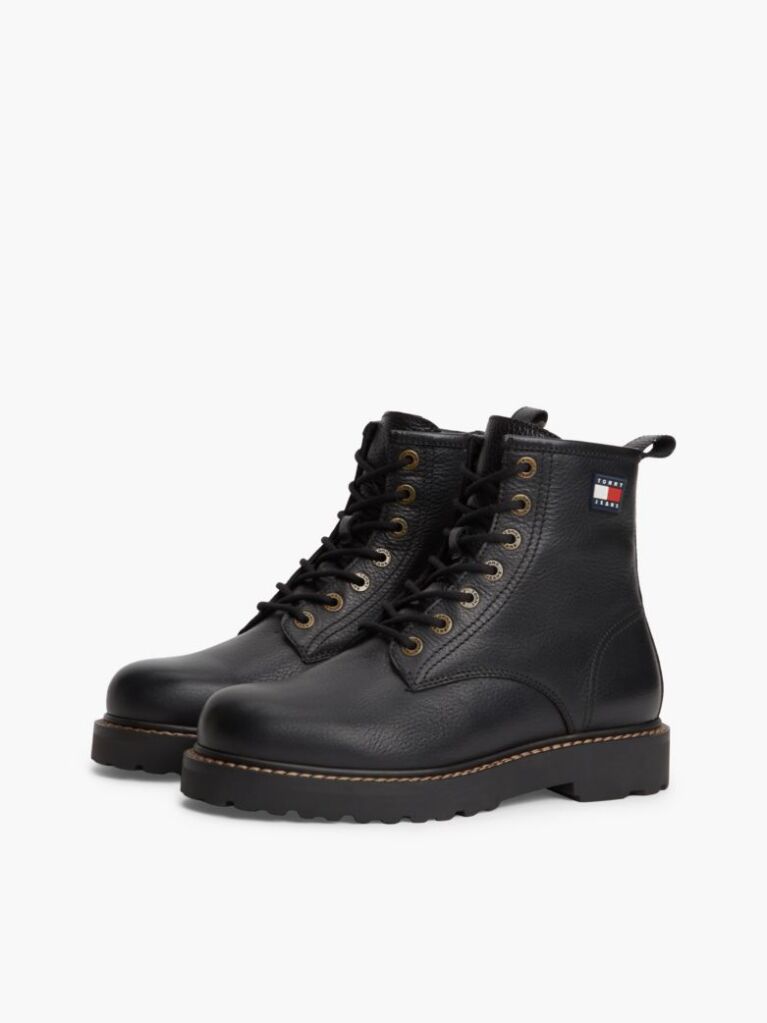 Black Archive Warm Lined Leather Lace-Up Boots  Men
