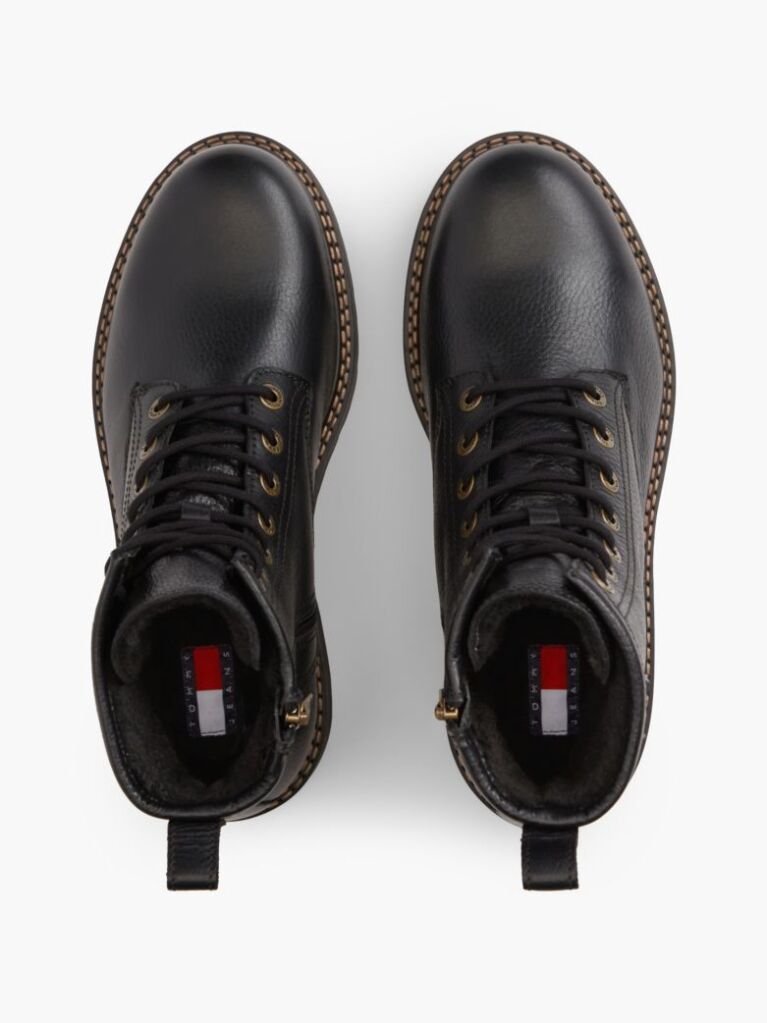 Black Archive Warm Lined Leather Lace-Up Boots  Men