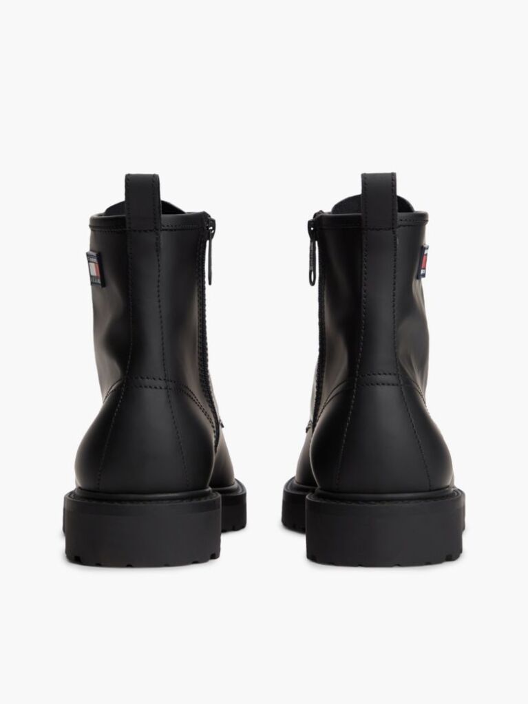 Black Archive Leather Lace-Up Mid Boots  Men