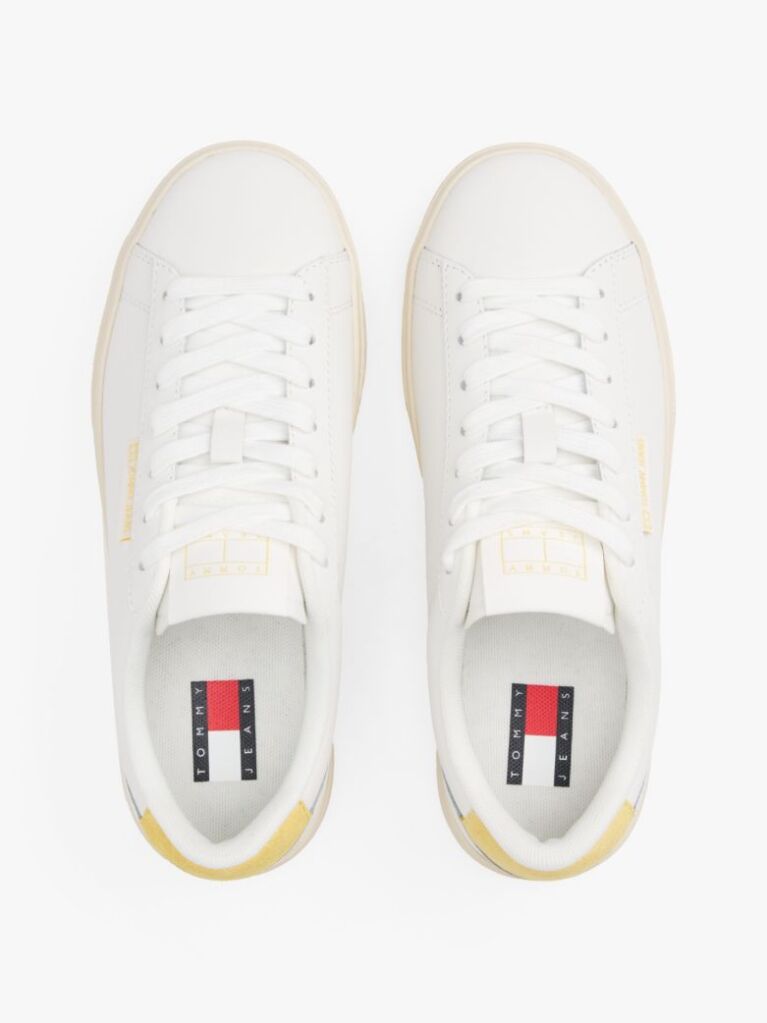 Κίτρινο Essential Δερμάτινα Sneakers Με Λεπτομέρειες Σε Αντίθεση  Γυναίκες