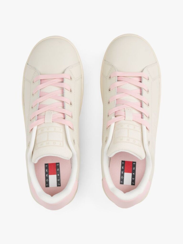 Ροζ Essential Δερμάτινα Sneakers Με Σόλα Flatform  Γυναίκες