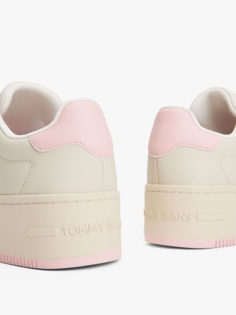 Ροζ Essential Δερμάτινα Sneakers Με Σόλα Flatform  Γυναίκες