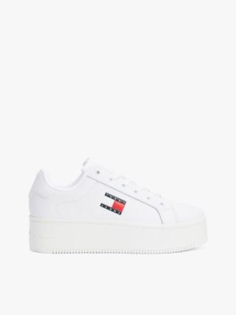 Άσπρο Essential Δερμάτινα Sneakers Με Σόλα Flatform  Γυναίκες