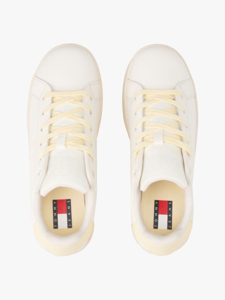 Άσπρο Essential Δερμάτινα Sneakers Με Σόλα Flatform  Γυναίκες