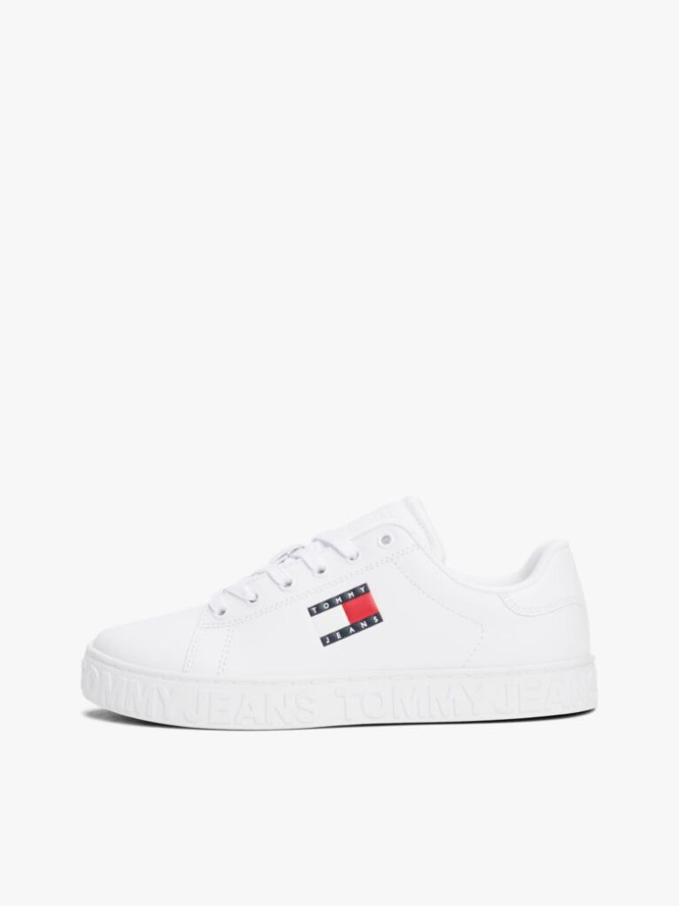 Άσπρο Sneakers Με Ανάγλυφο Λογότυπο Σε Αντίθεση  Γυναίκες