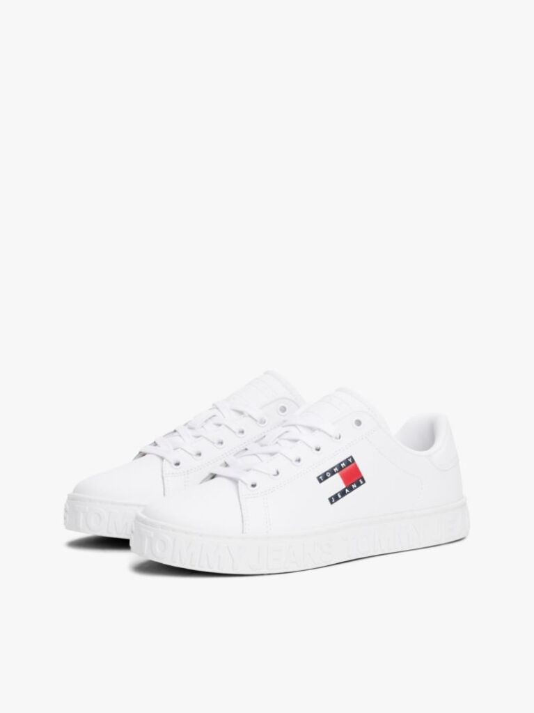 Άσπρο Sneakers Με Ανάγλυφο Λογότυπο Σε Αντίθεση  Γυναίκες