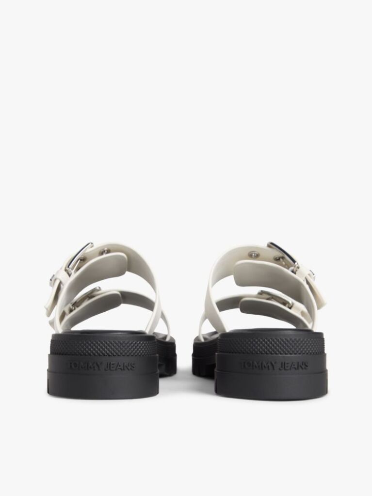 White Chunky Cleat Double Buckle Sandals  Women
