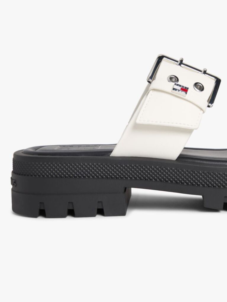 White Chunky Cleat Double Buckle Sandals  Women