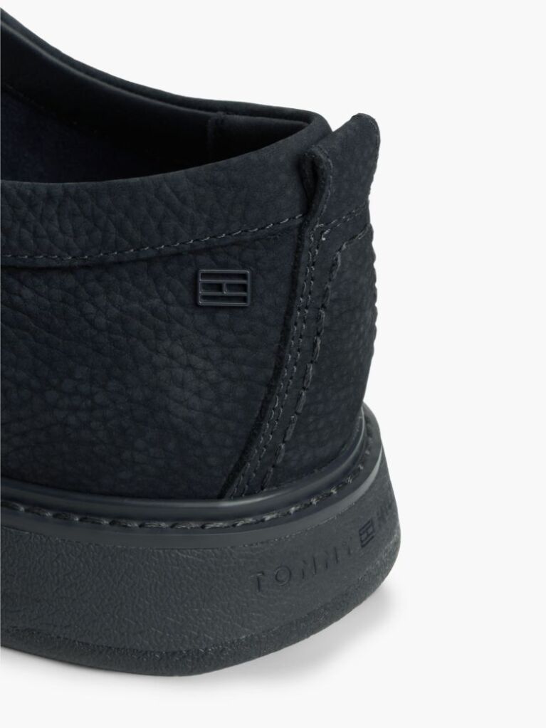 Μπλε Δερμάτινα Δετά Loafers Με Moc Μύτη  Άνδρες
