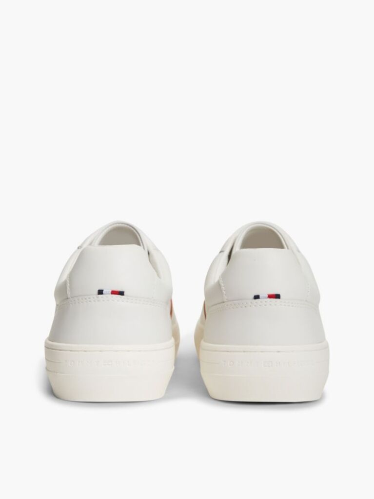 Beige New York Label Leather Cupsole Sneakers  Men