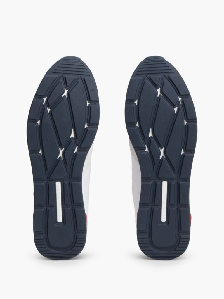 Άσπρο Δερμάτινα Sneakers Με Ανάγλυφο Λογότυπο  Άνδρες