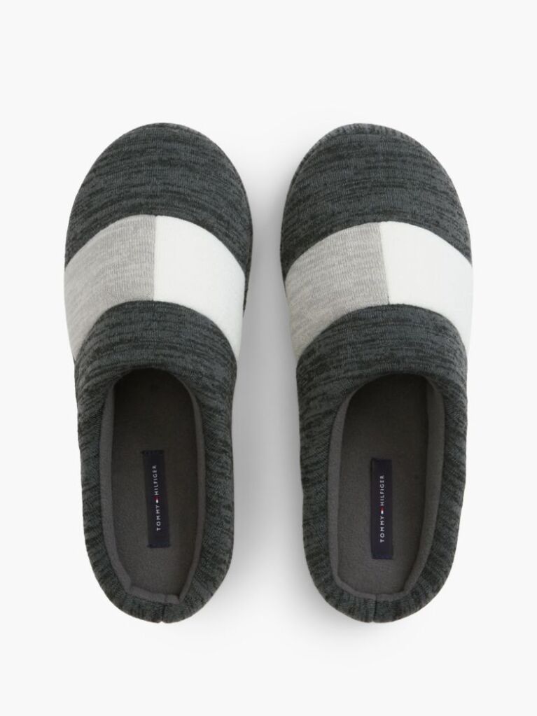 Grey Colour-Blocked Flag Slippers  Men
