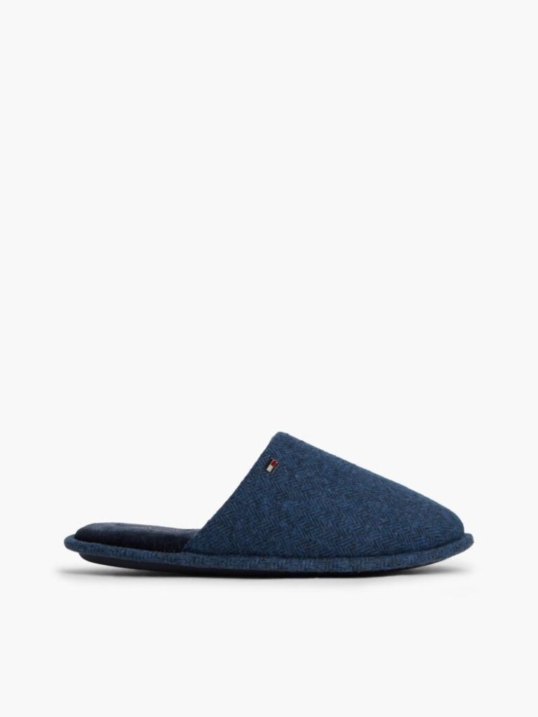 Blue Enamel Flag Herringbone Slippers  Men
