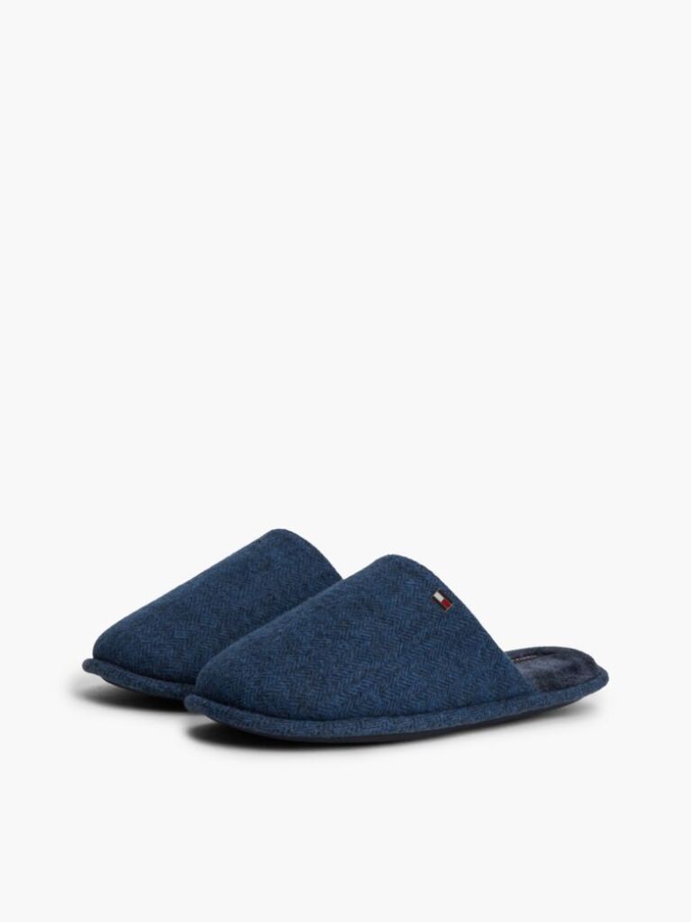 Blue Enamel Flag Herringbone Slippers  Men