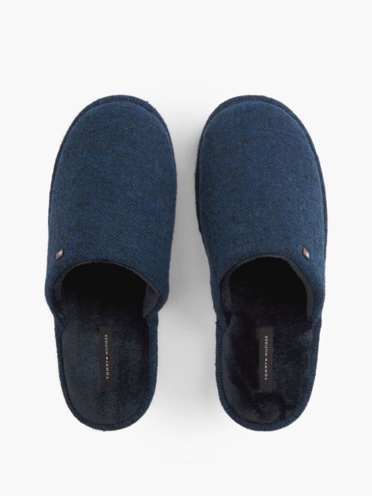 Blue Enamel Flag Herringbone Slippers  Men