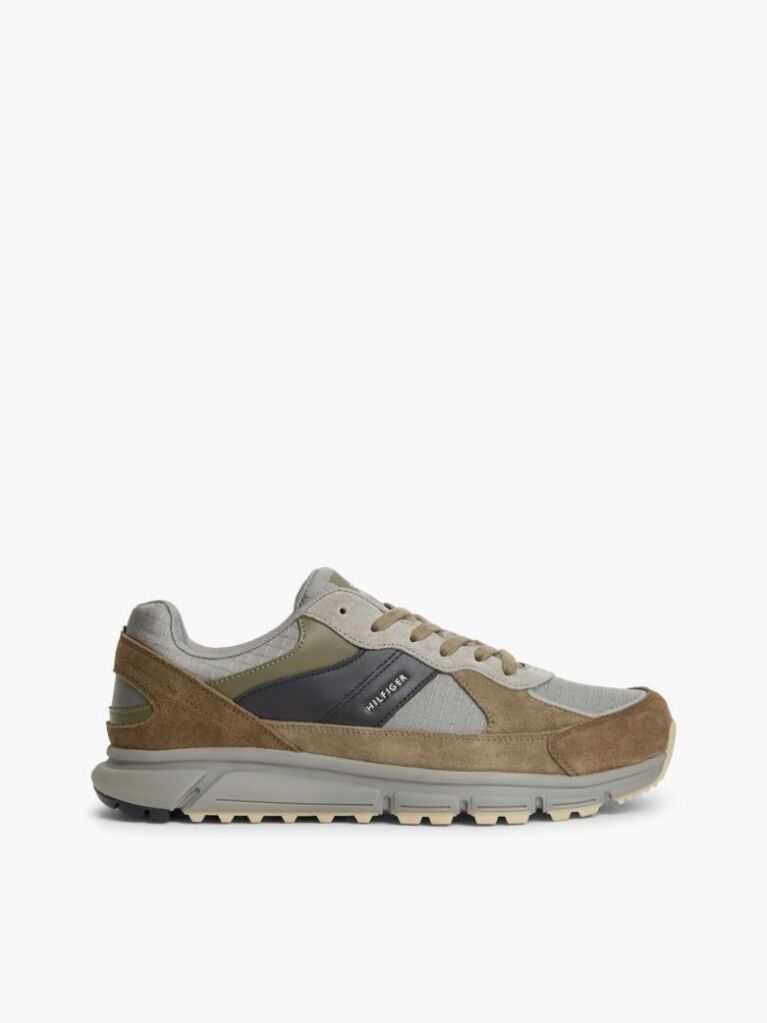 Grey Suede Mixed Texture Cleat Sneakers  Men