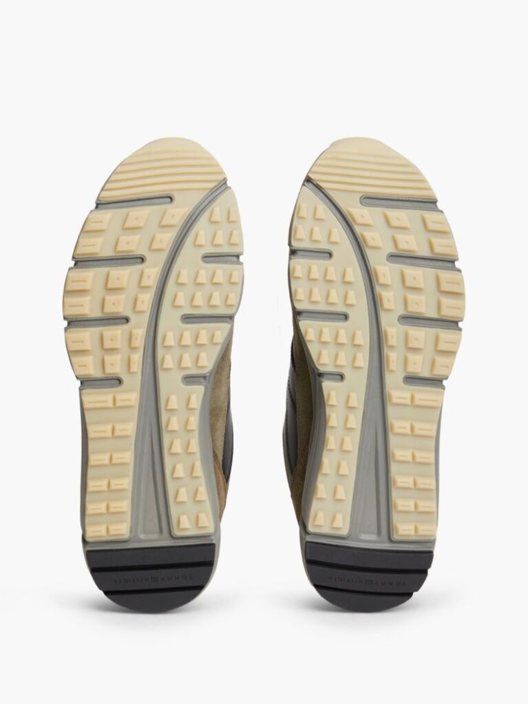 Grey Suede Mixed Texture Cleat Sneakers  Men