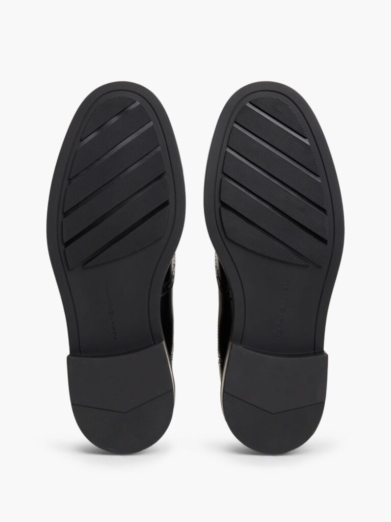 Μαύρο Δερμάτινα Μποτάκια Chelsea Με Brogue Λεπτομέρειες  Άνδρες