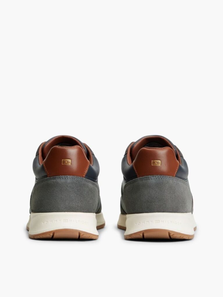 Μπλε Δερμάτινα Sneakers Με Μίξη Υφών  Άνδρες