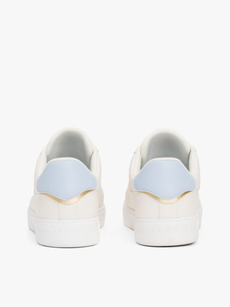 Άσπρο Essential Δερμάτινα Sneakers Με Μεταλλικές Λεπτομέρειες  Γυναίκες