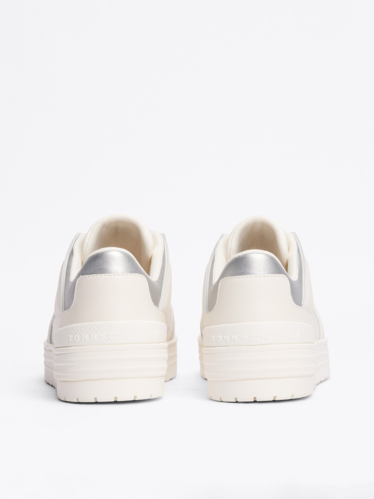 Μπεζ Δερμάτινα Sneakers Με Colour-Blocked Σχέδιο  Γυναίκες