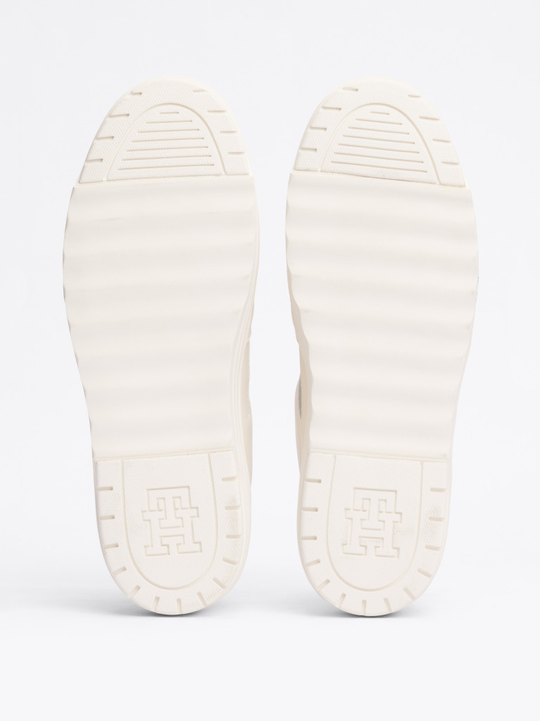 Μπεζ Δερμάτινα Sneakers Με Colour-Blocked Σχέδιο  Γυναίκες