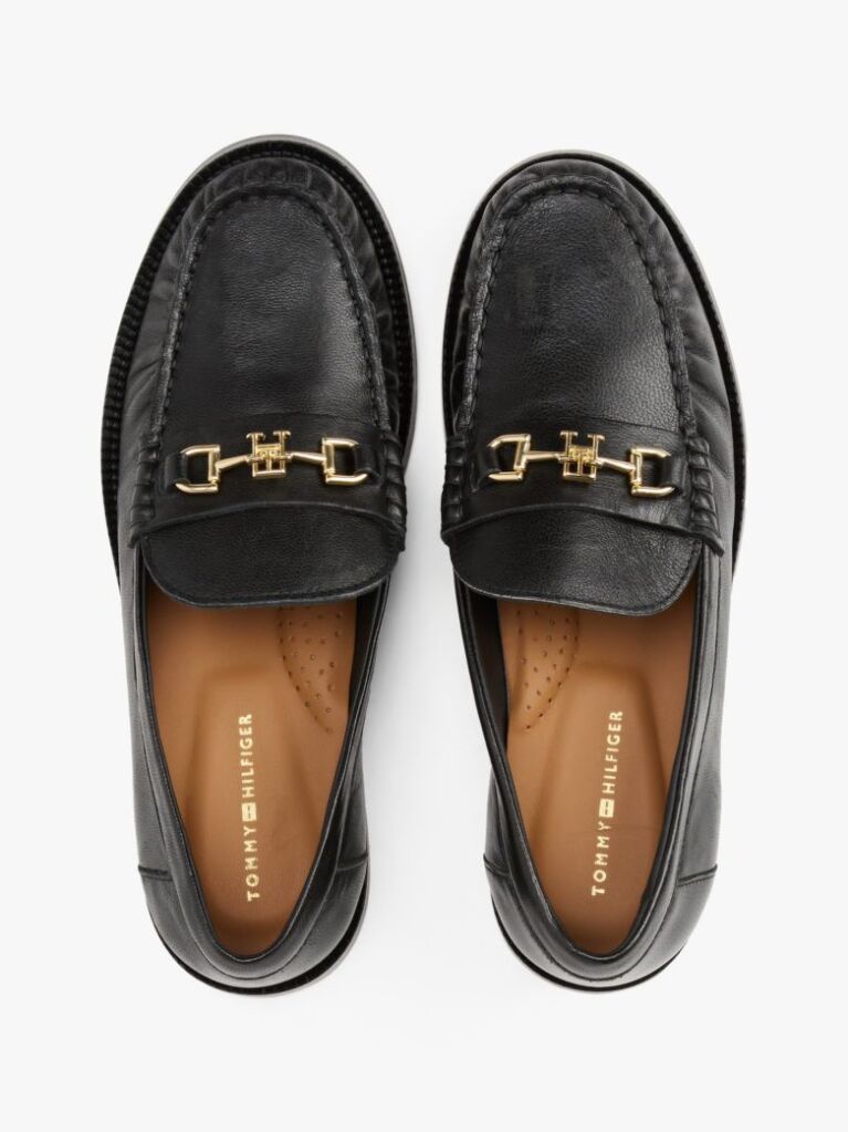 Μαύρο Δερμάτινα Horsebit Loafers  Γυναίκες