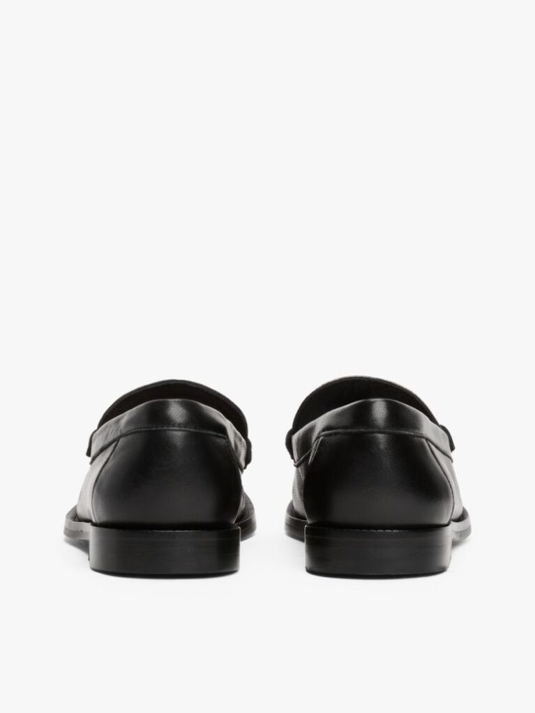 Μαύρο Δερμάτινα Horsebit Loafers  Γυναίκες